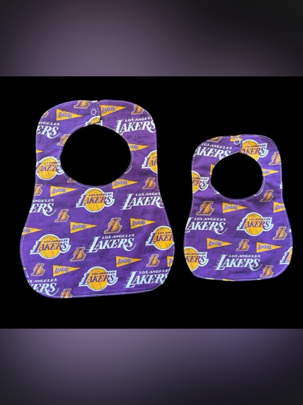 Los Angeles Lakers Purple Baby Bibs set of 2
